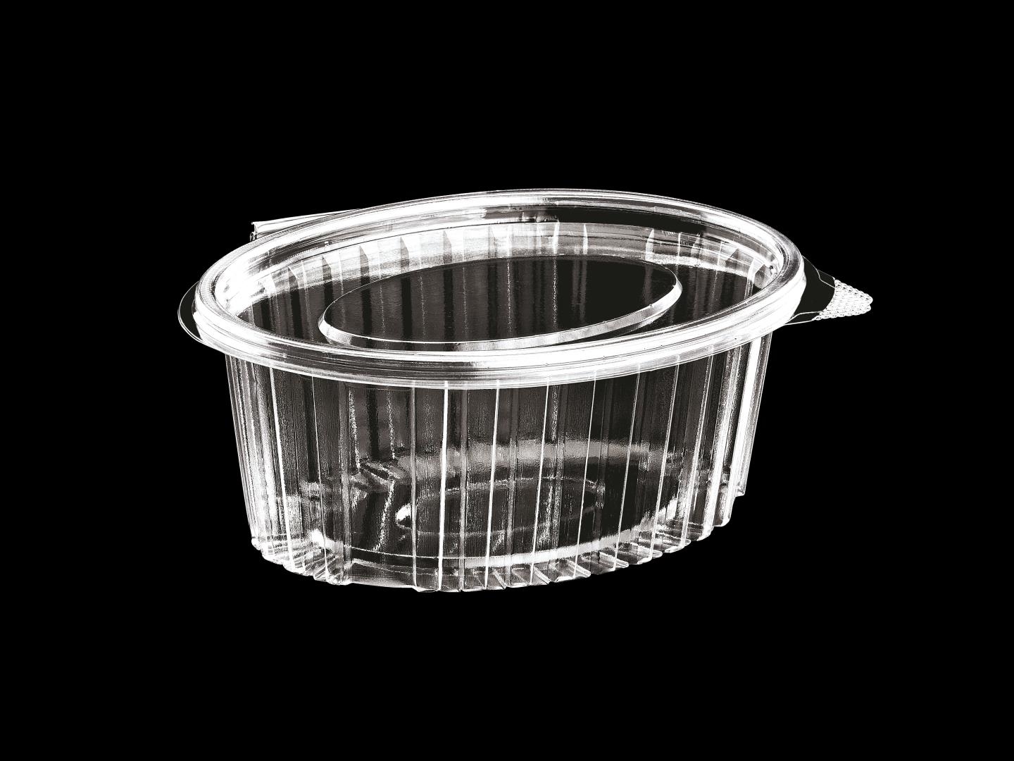 >750 cc Oval Hinged Lid Food Container